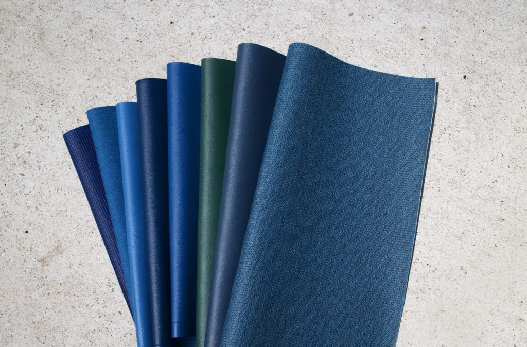 Otratex Moody Blues Textiles samples in blue shades and one green