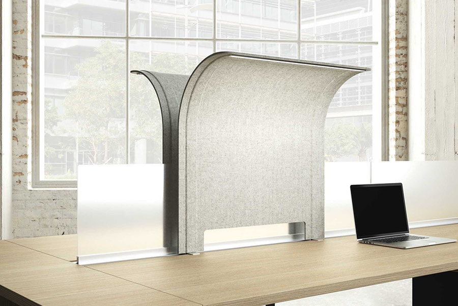 JSI Privacy Screens vinyl gray with concave edge