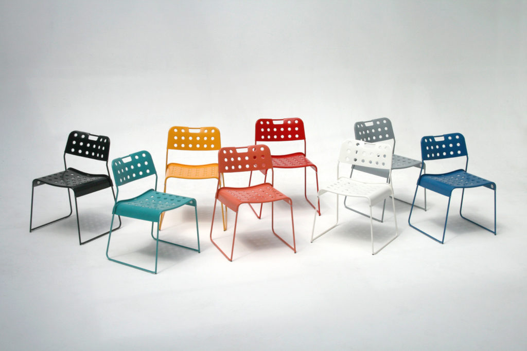 Sandler Stak Chair eight colors against white background