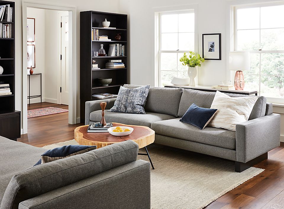 Room & Board's Pierson Sofa gray in living room 