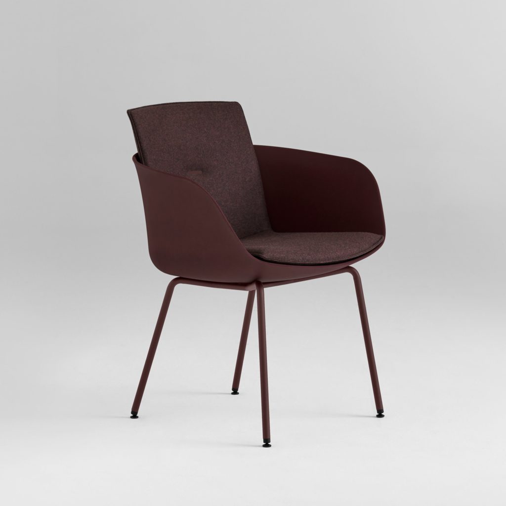 Davis Furniture's Lightwork Seating  maroon with post base