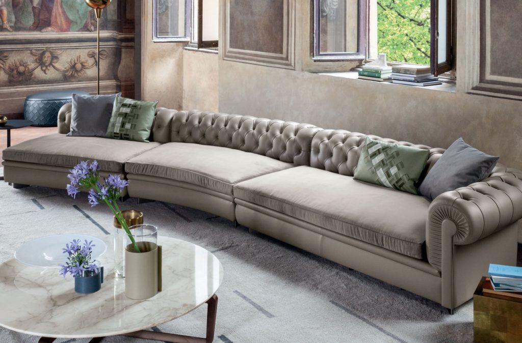Chester Line Taupe in elegant living room