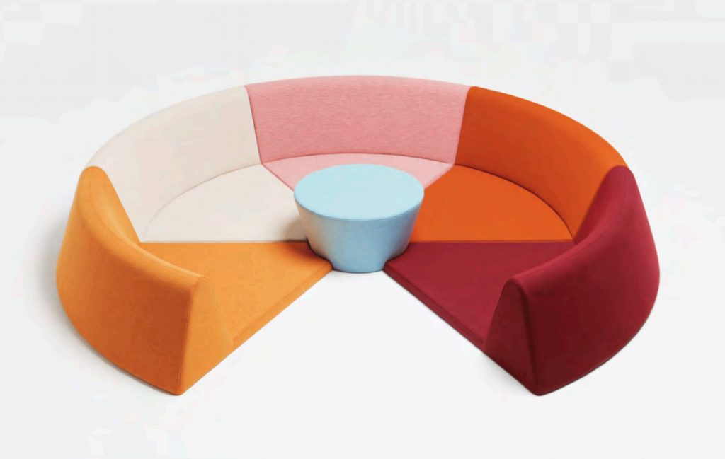 Kvadrat Knit! Visibility Living Room floor seating with dining table