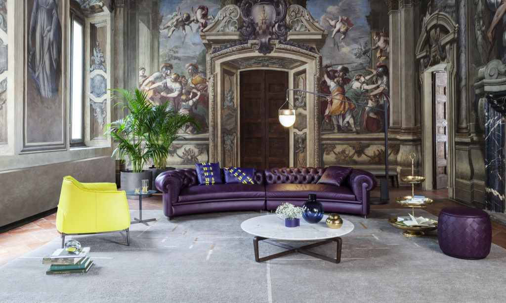 Chester Line Purple in ornate living room