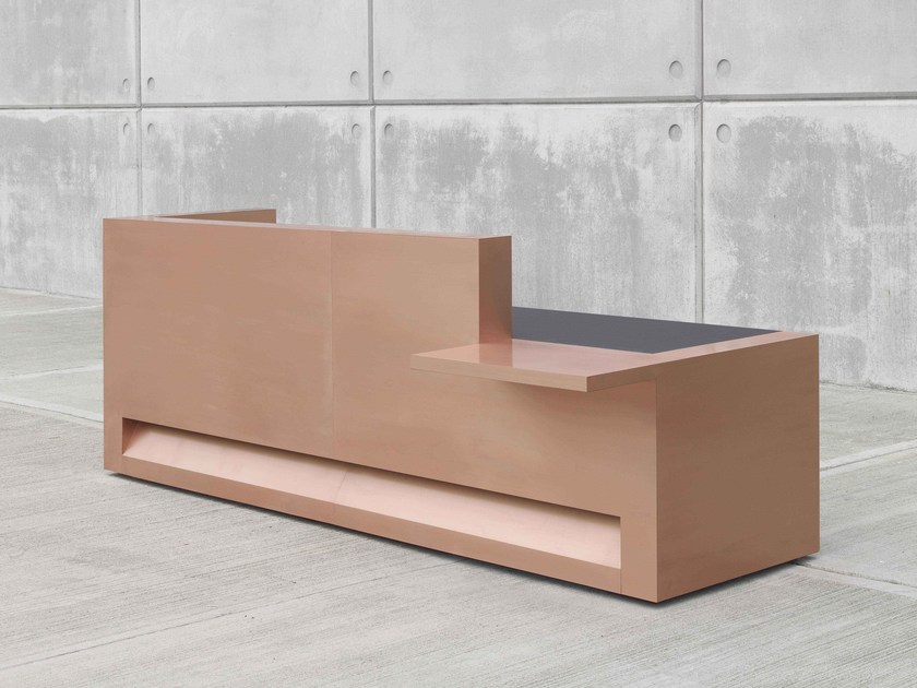 Isomi Solid Surface reception desk in copper
