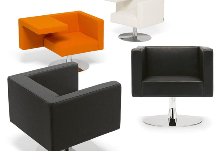 Offecct Solitaire grouping of four two black, one orange, one white