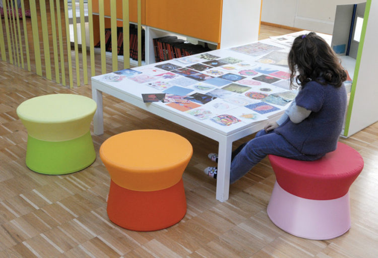 Play+ furniture stools around table