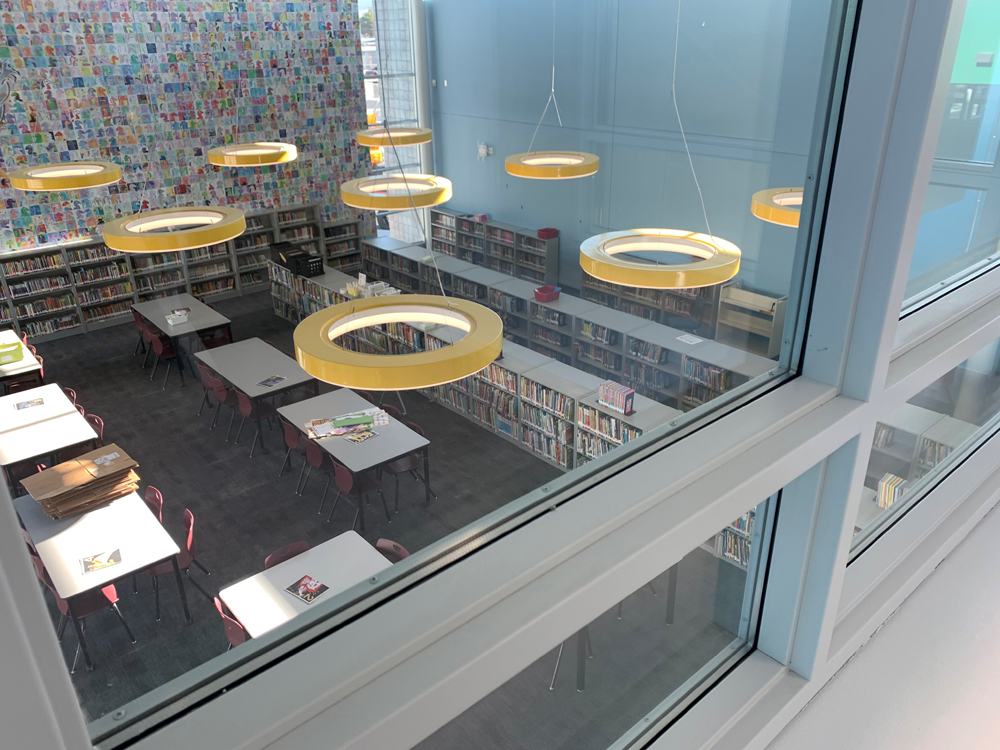 Impact Architectural Lighting wht.wal in library view from above