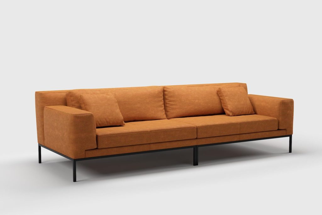 Pure+ Uptown collection Puremod on orange couch