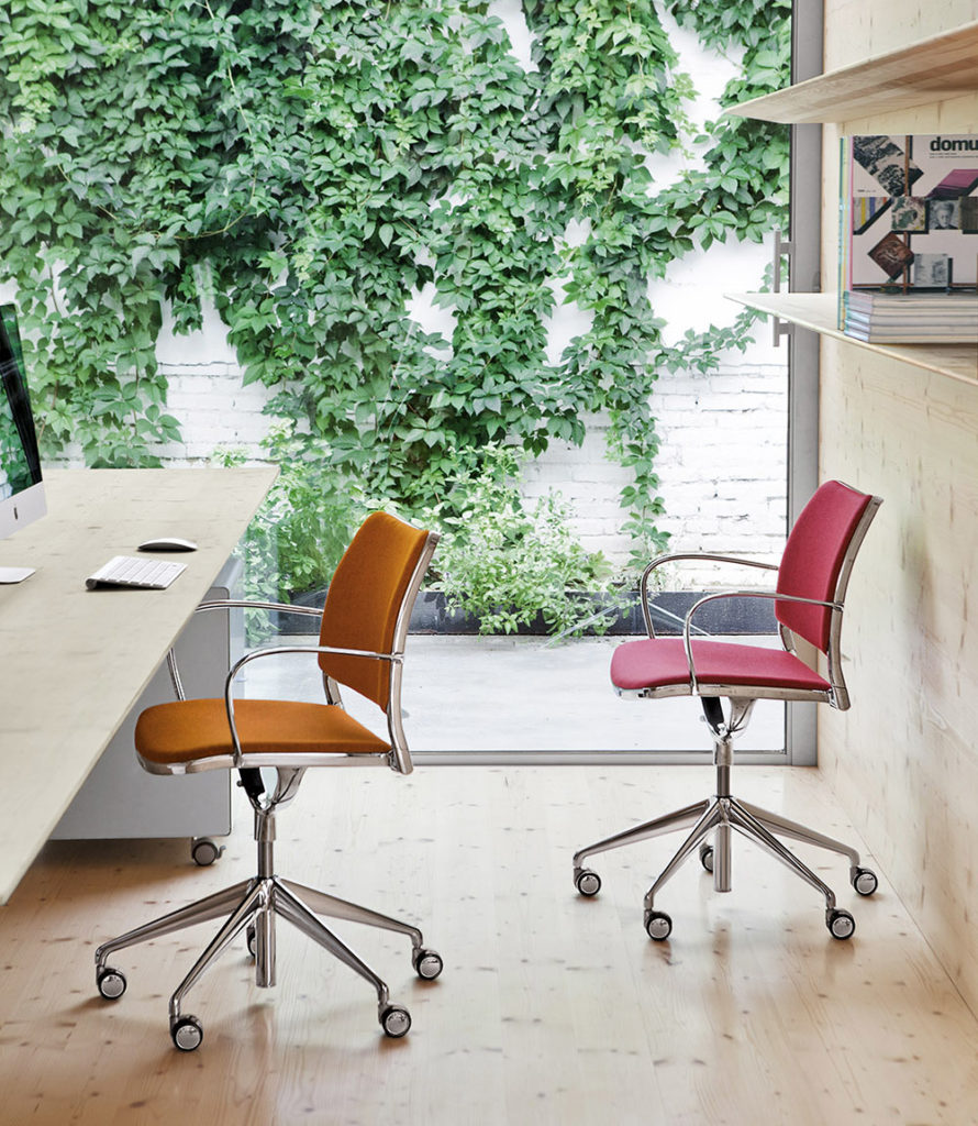 Stua Gas Chair orange and red in home office