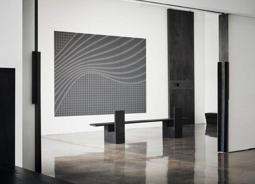 Scanlines acoustical panels soundwave gray side view