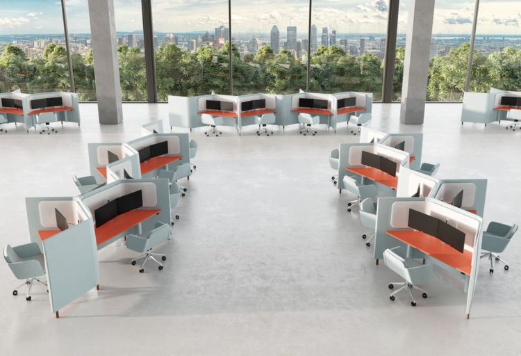 Honey by Darran panel system in open office with city view