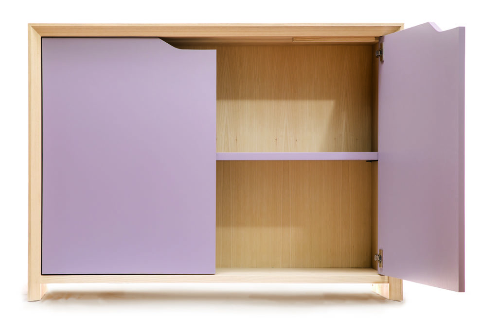 Concordic small storage dresser lavender with one open door