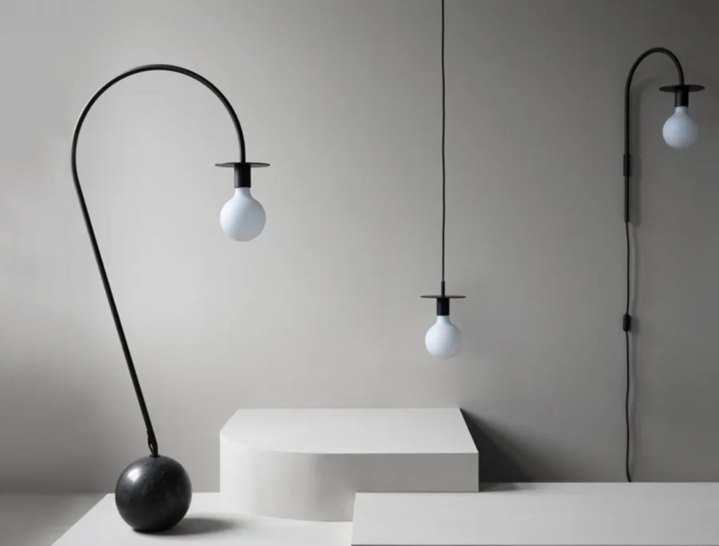 Friends & Founders La Lampe simple round translucent bulb with thin rodlike stem floor, wall, and pendant lamps