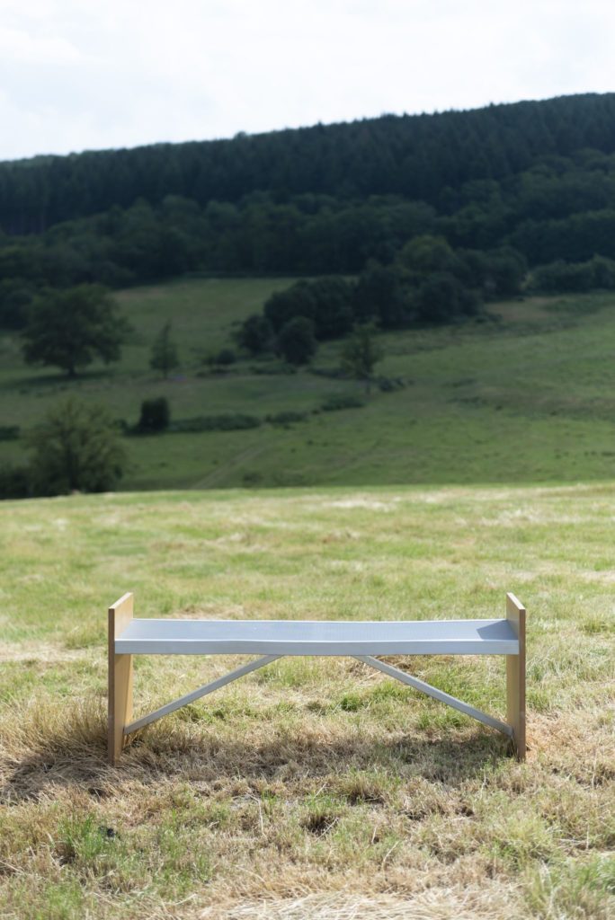 Truss bench outdoors