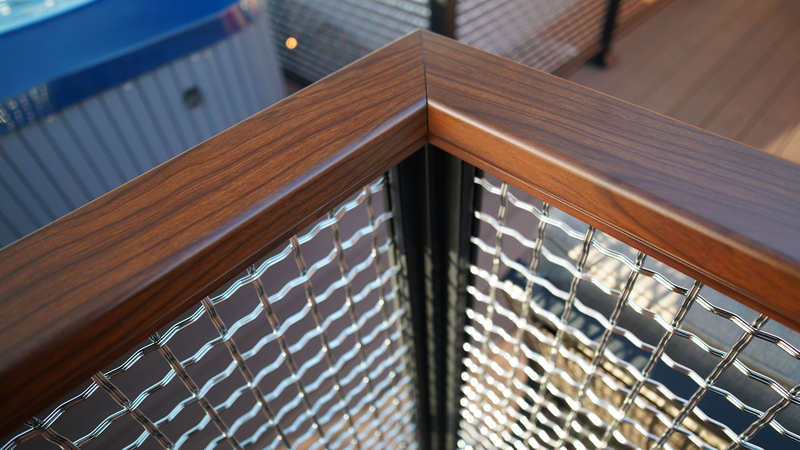 Feeney ColorEasy detail of railing with walnut finish