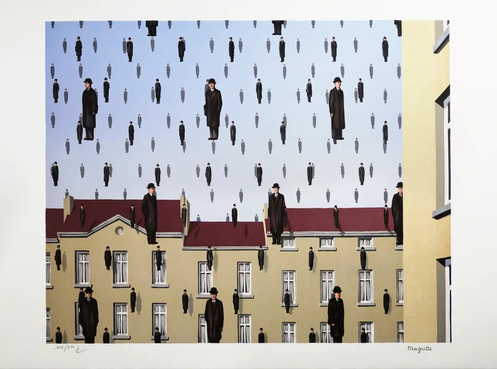 Innermost Jeeves Magritte painting of men in bowler hats
