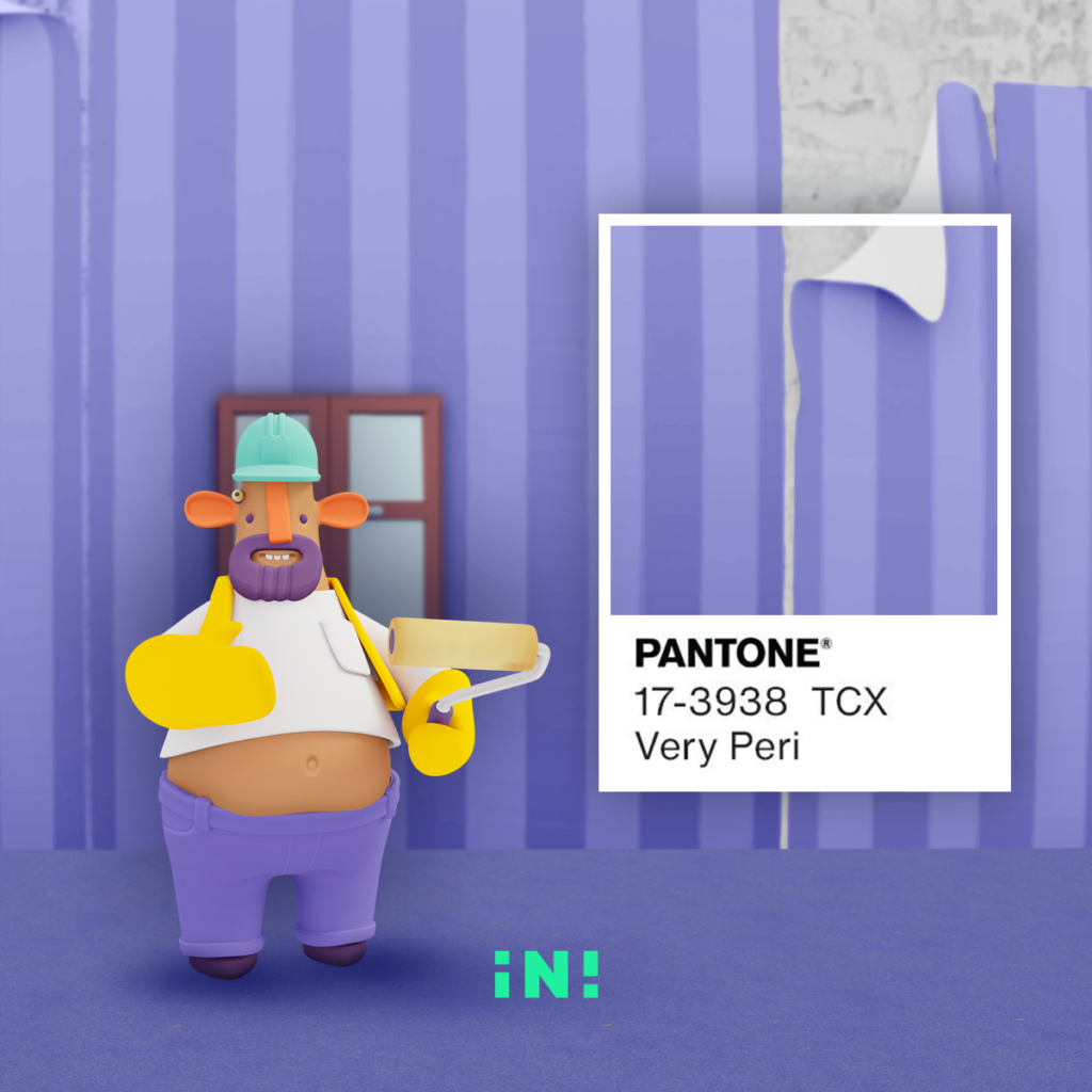 Pantone color of the year with paint swatch in video game 