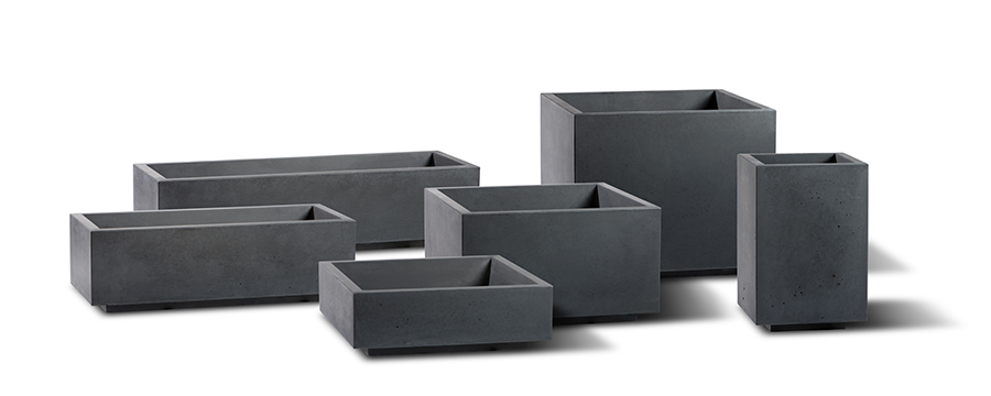 Aspect planters six sizes all charcoal