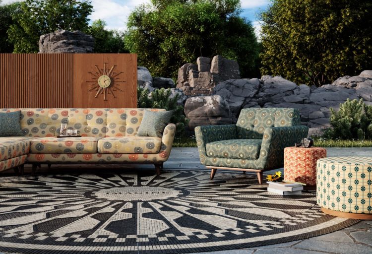 Believing Crypton Strawberry Fields on furniture in outdoor image