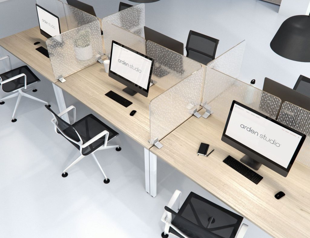 Arden Studio Haven partitions on desks
