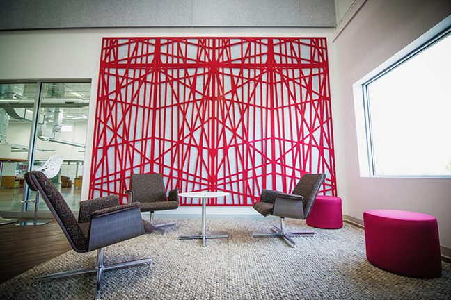 Zintra wall panel red lattice design