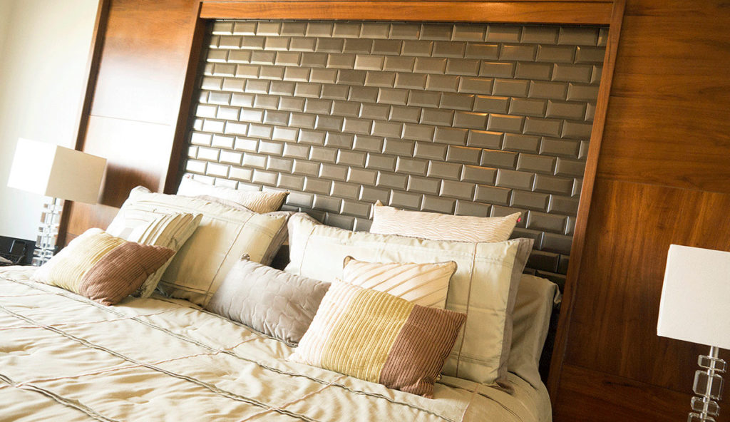 Laguna Tecstone brown brick tile in bedroom