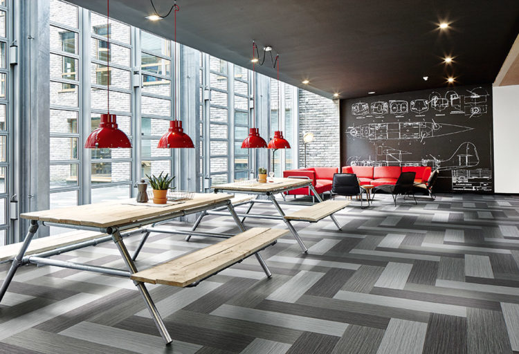 Flotex linear plank in gray and white
