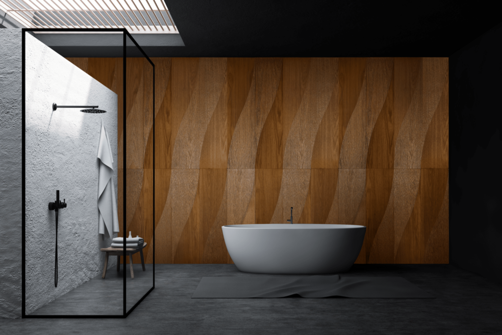 Cambio wall panels wood design in bathroom