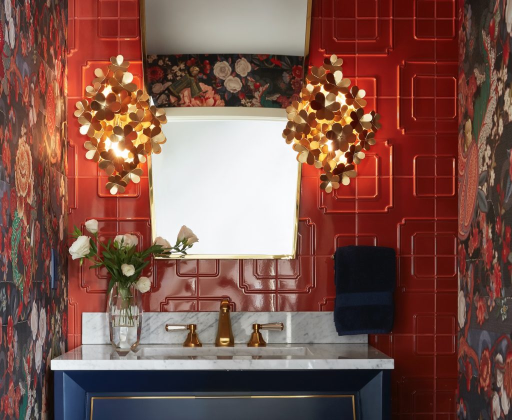 Newport brass Metropole in ornately decorated bathroom