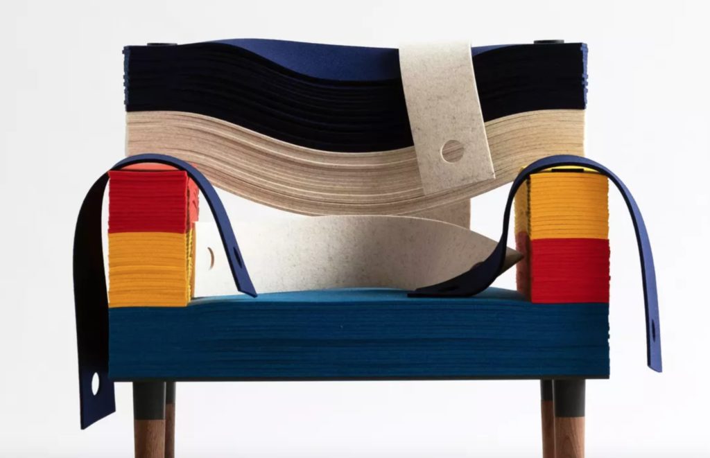 Stacklab armchair with extra felt strips