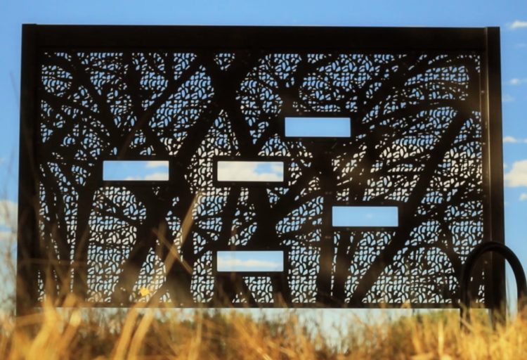 Parasoleil Jim Hamm Nature area panel with tree pattern and large perforated rectangles
