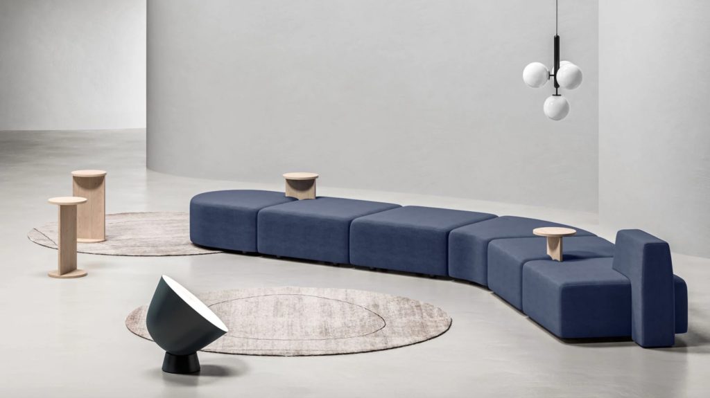Lido Navy blue long configuration with tables
