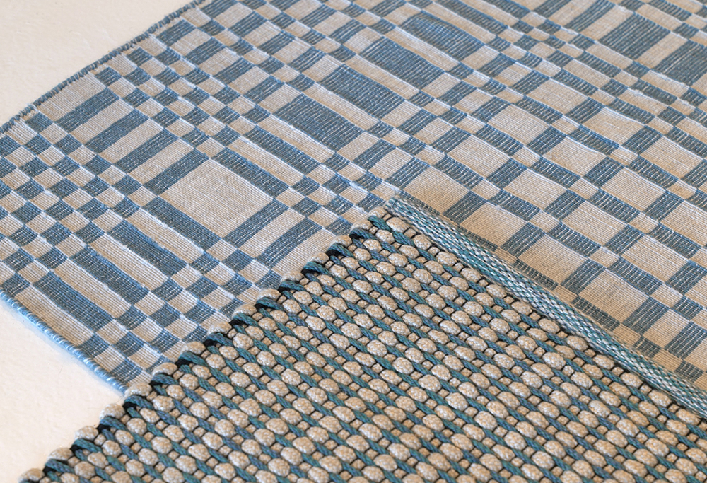 Patch and Cord rugs detail light blue