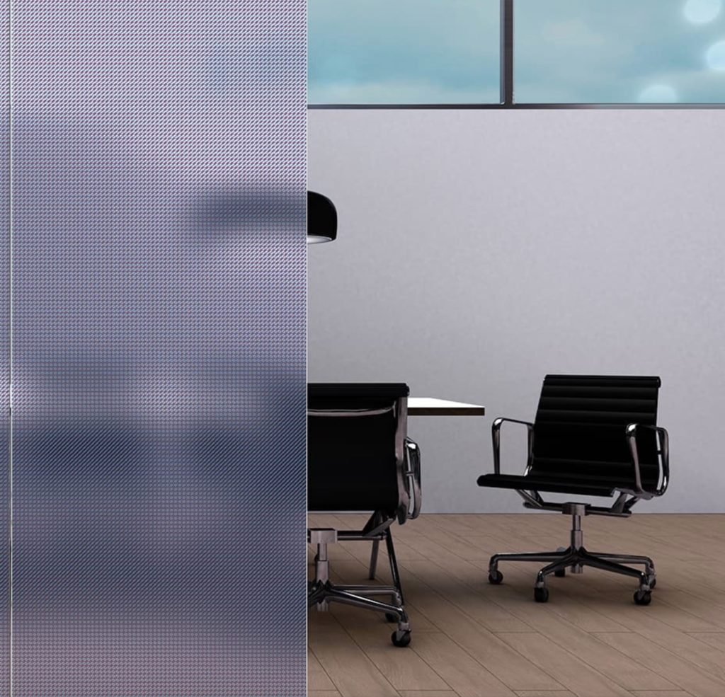 Polyester Film in tight-knit Check pattern for privacy of office by Skyline Design