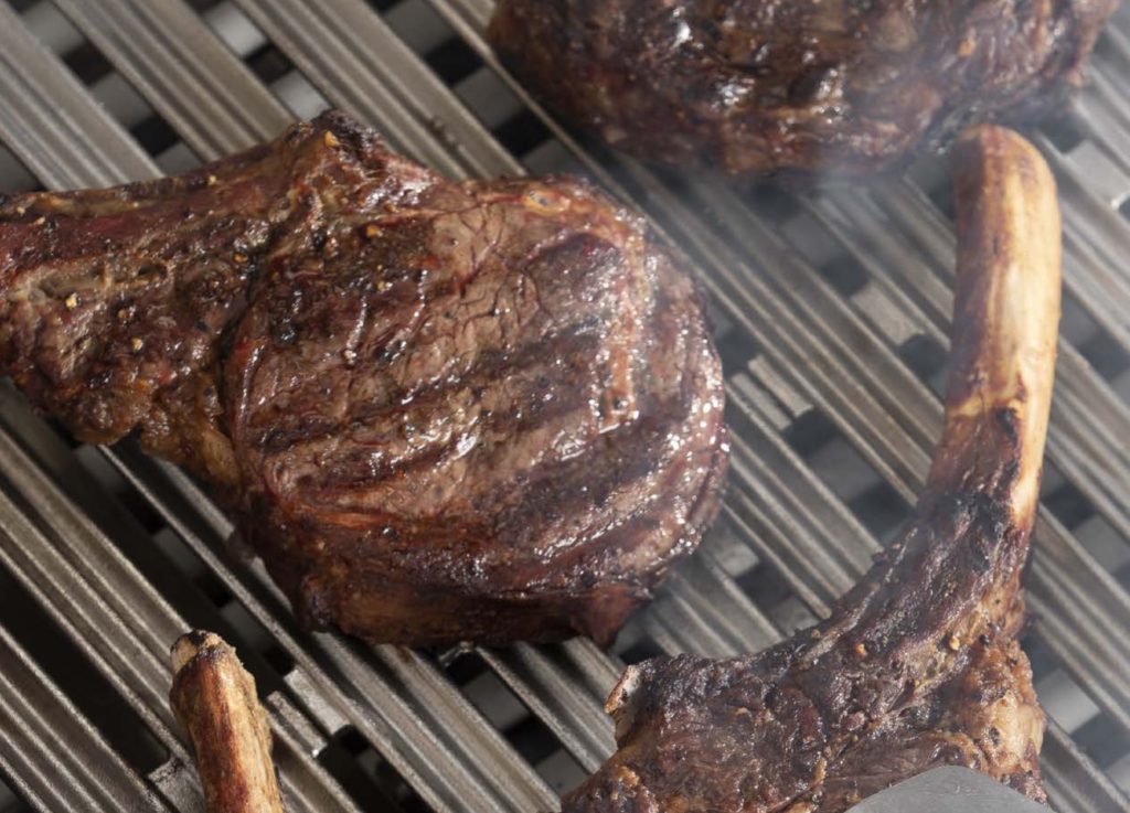 Detail of grill with lamb chops