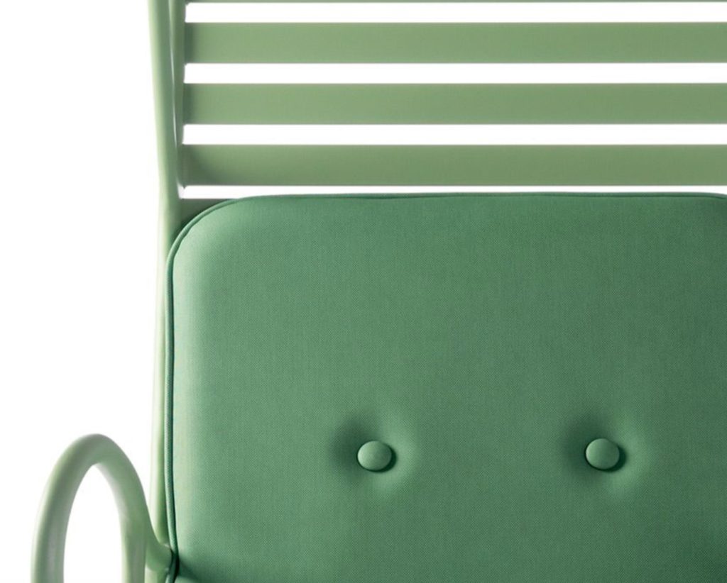 detail of chair in green