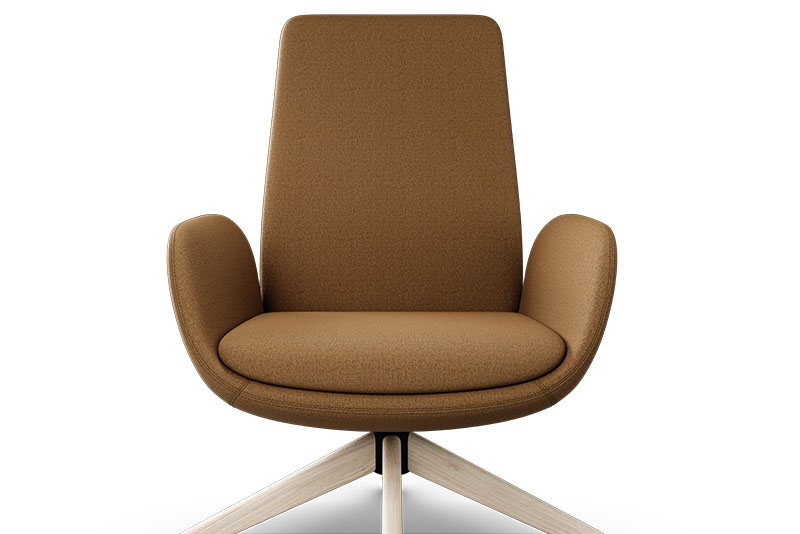 front view of hybrid lounge chair from Keilhauer