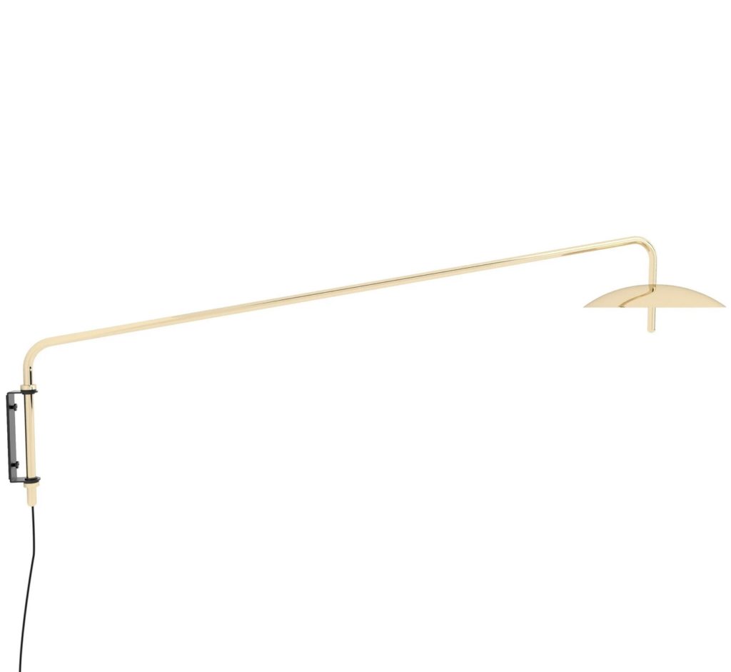 long arm sconce in brass