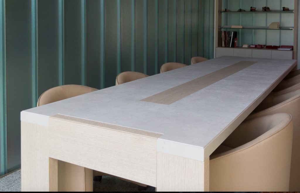 long table with cemento non cemento top