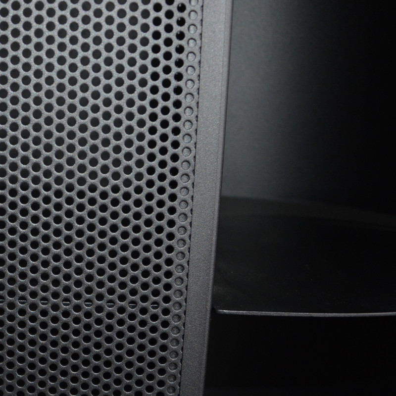 Detail of perforated metal on cabinet