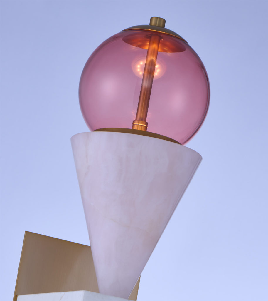 lighting by Vanessa Deleon magenta diffuser with white conical base