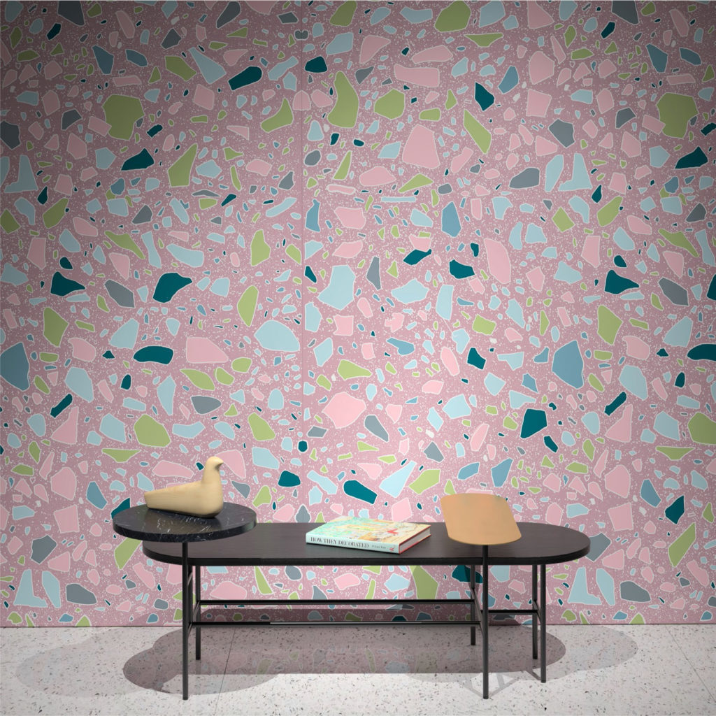 pink terrazzo wallpaper