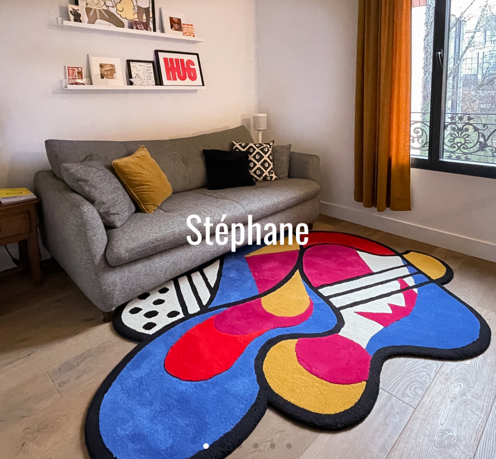 Tapicheri Stephane rug cubist instrument shape in bright colors