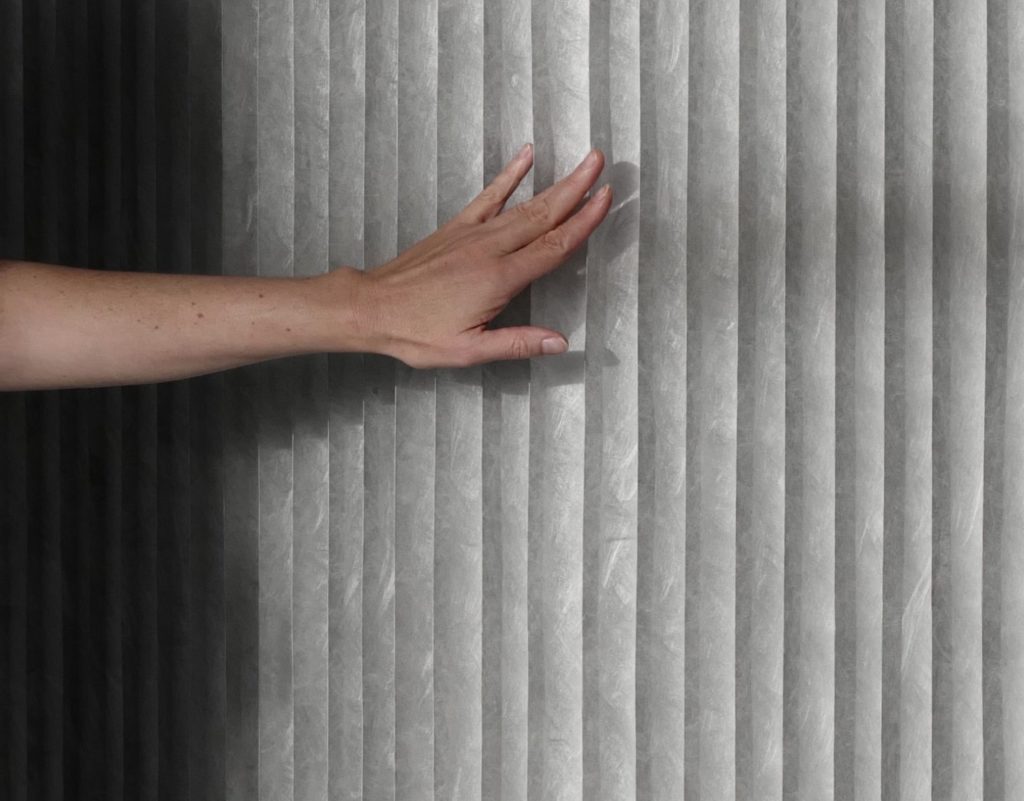 Softwall detail with hand