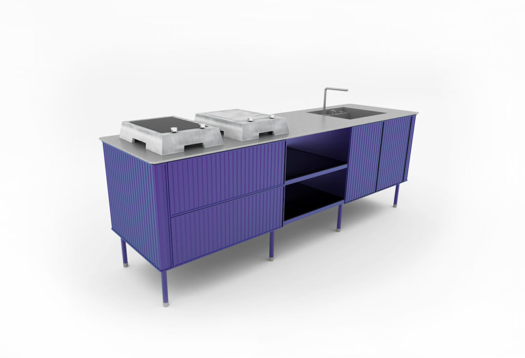 NES outdoor kitchen purple, cutout