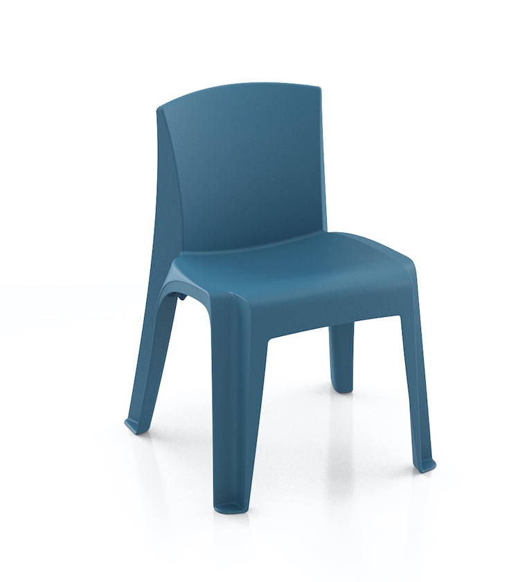 Hardi stacker chair cutout in aqua blue