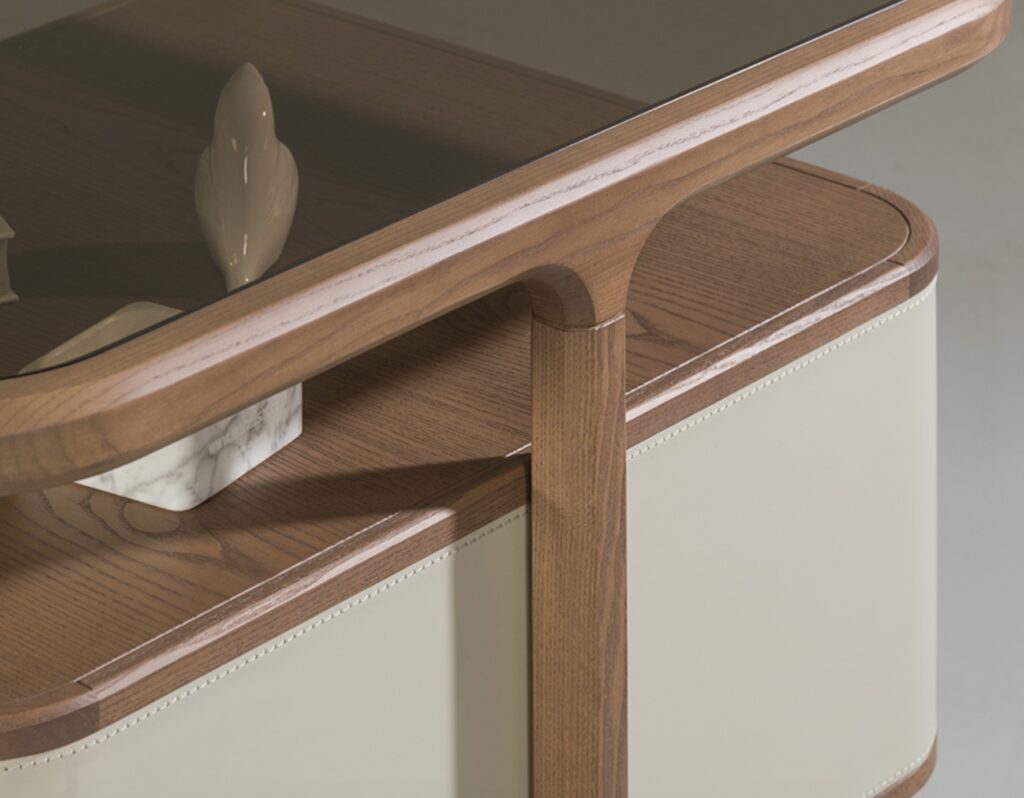 Morelato desk detail of wood joinery