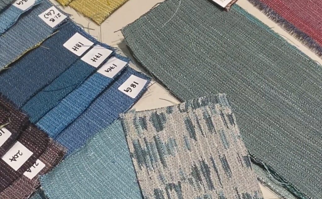 Swatches of textile in development phase