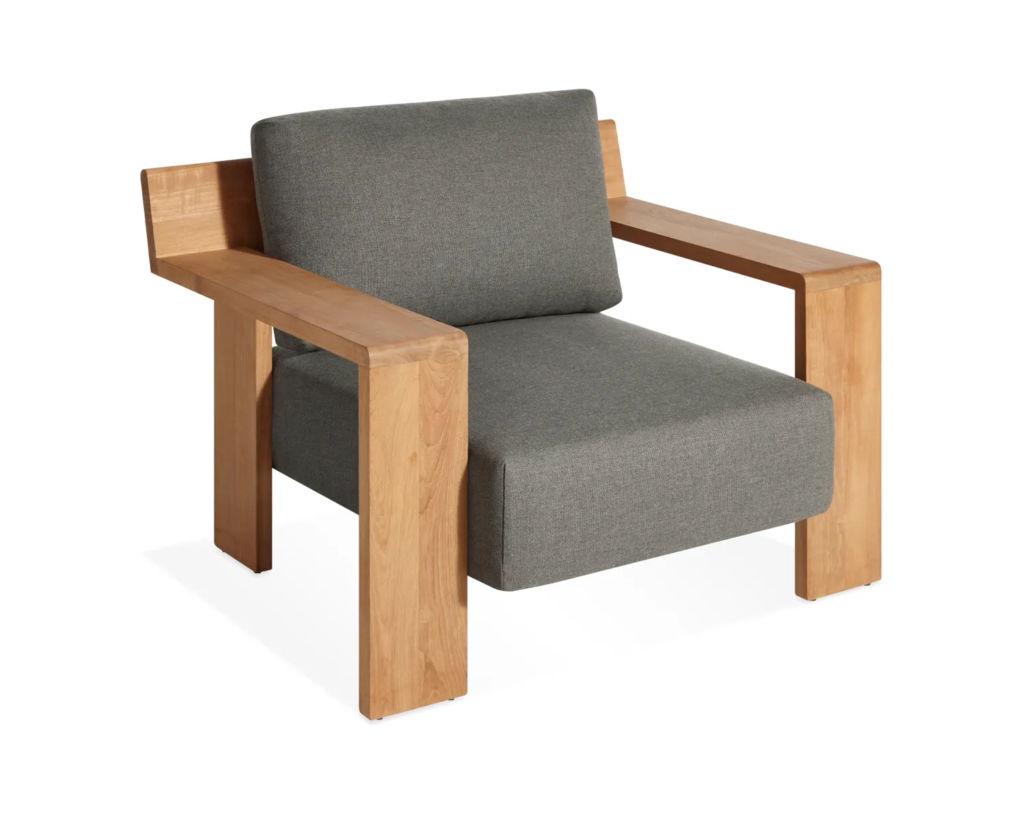 Ridge Chair with gray upholstery
